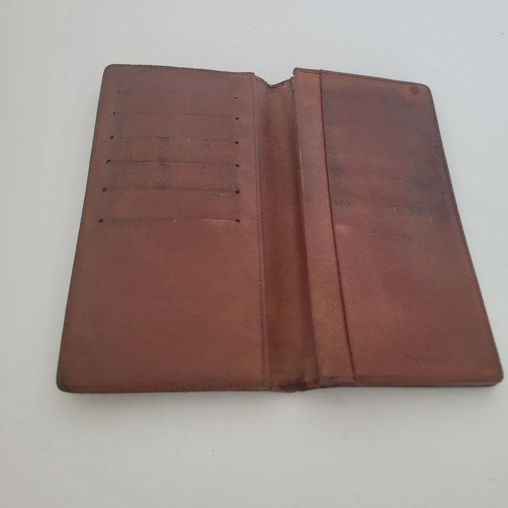 Louis Vuitton Monogram Canvas Long Bifold Wallet Brown Mens Womens Vintage